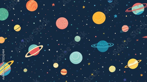 stars space floor background illustration galaxy universe, planets moon, astronaut rocket stars space floor background © vectorwin