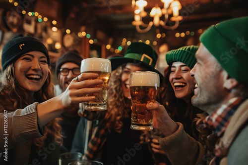 A group of friends celebrate St. Patrick's Day