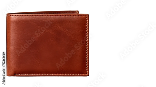 Leather wallet mockup on transparent background