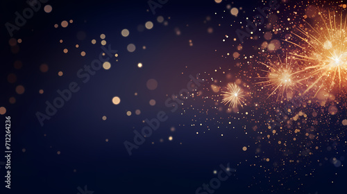 Beautiful creative holiday background with fireworks and sparkles