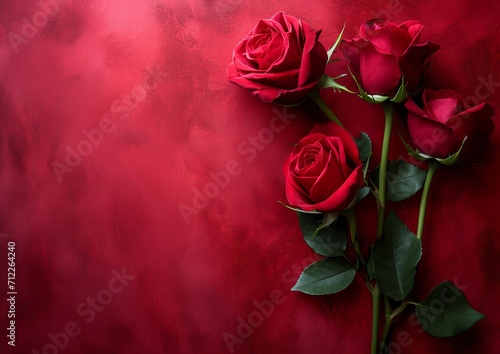 Valentine s Day Flowers Rose Roses Card 5x7  Background Wallpaper Image