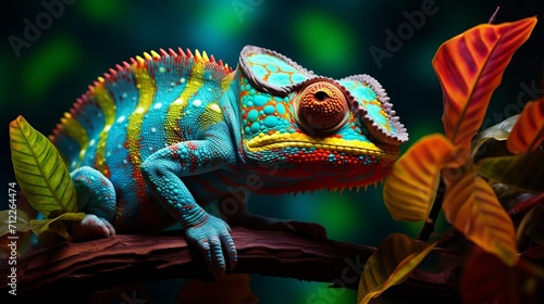 Adaptability and Change: A Chameleon Shifting Its Colors AI Generated © AlexandraRooss