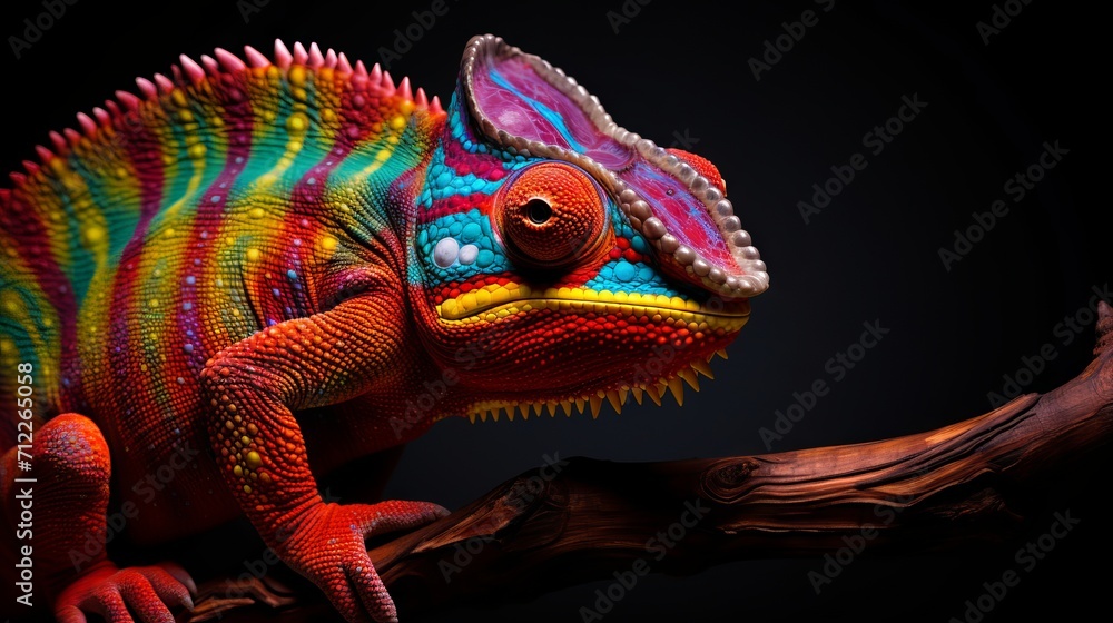 Adaptability and Change: Chameleon Shifting Colors AI Generated