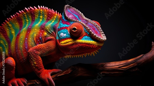 Adaptability and Change  Chameleon Shifting Colors AI Generated