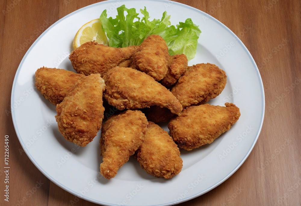 Crispy Chicken Tenders on Plate Crispy Chicken Tenders on Plate