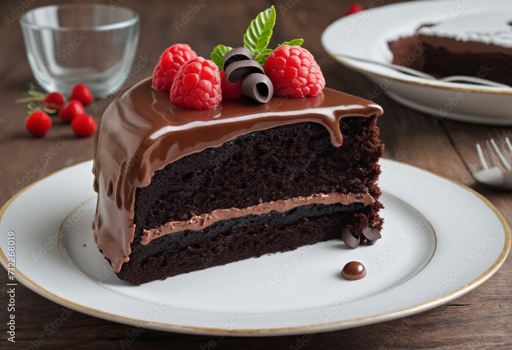 Decadent Chocolate Cake on a Platter Decadent Chocolate Cake on a Platter