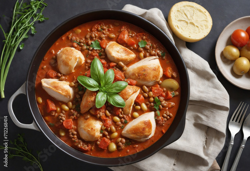 Spicy Chicken Stew with Lentils and Potatoes