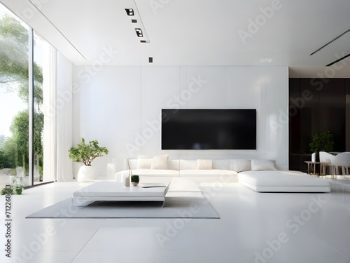 Modern living room construct with latest technology