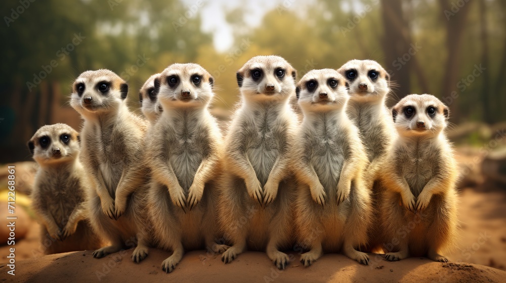 Curious Meerkats Observing Their Environment AI Generated Curious Meerkats Observing Their Environment AI Generated