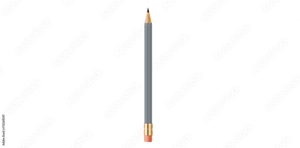 Naklejka premium Simple Pencil With Eraser Vector Illustration.
