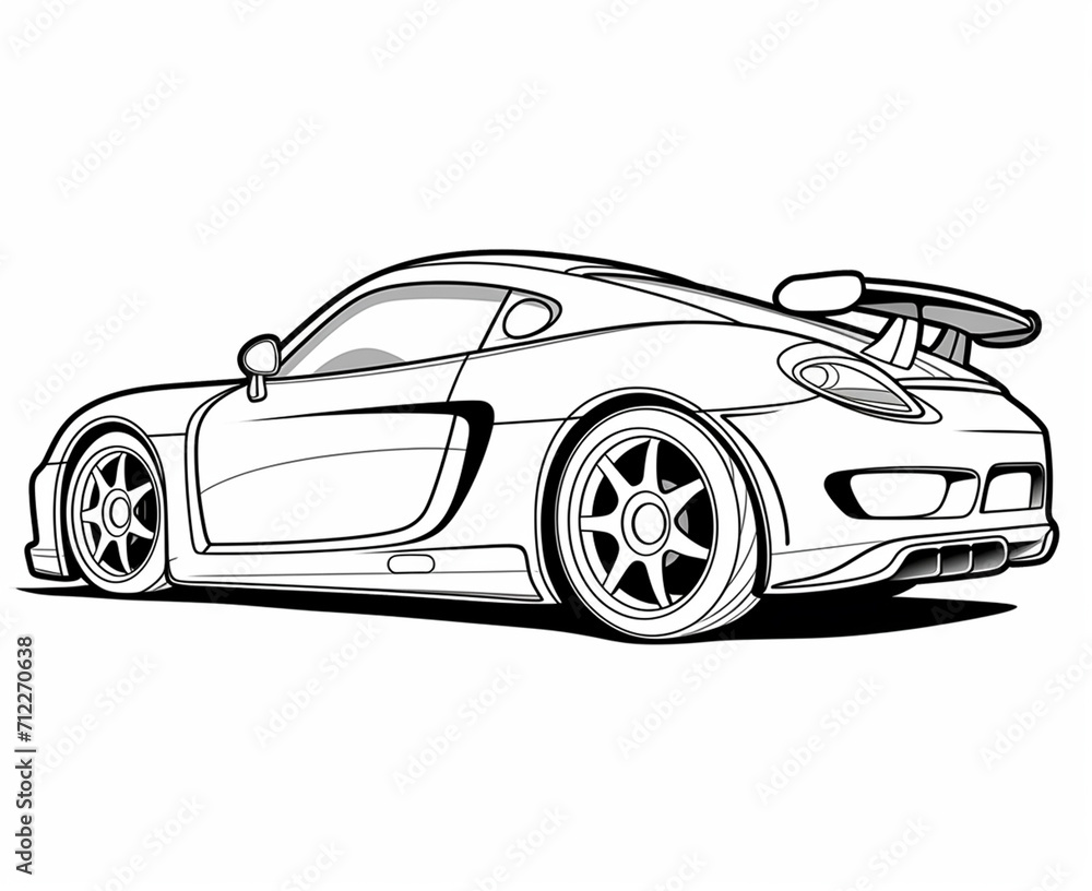 Fototapeta premium Sport car coloring page for kids transportation coloring pages printables car