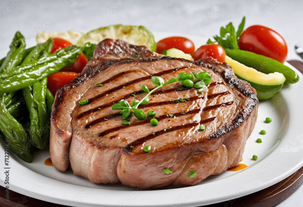 Grilled pork chops on a plate Grilled pork chops on a plate