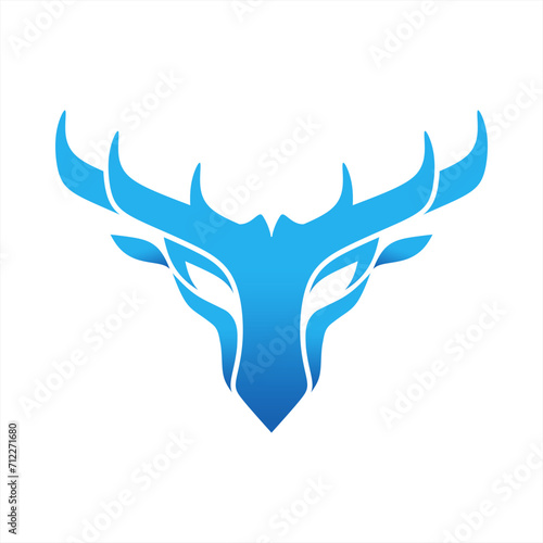 majestic blue deer head original logo vector