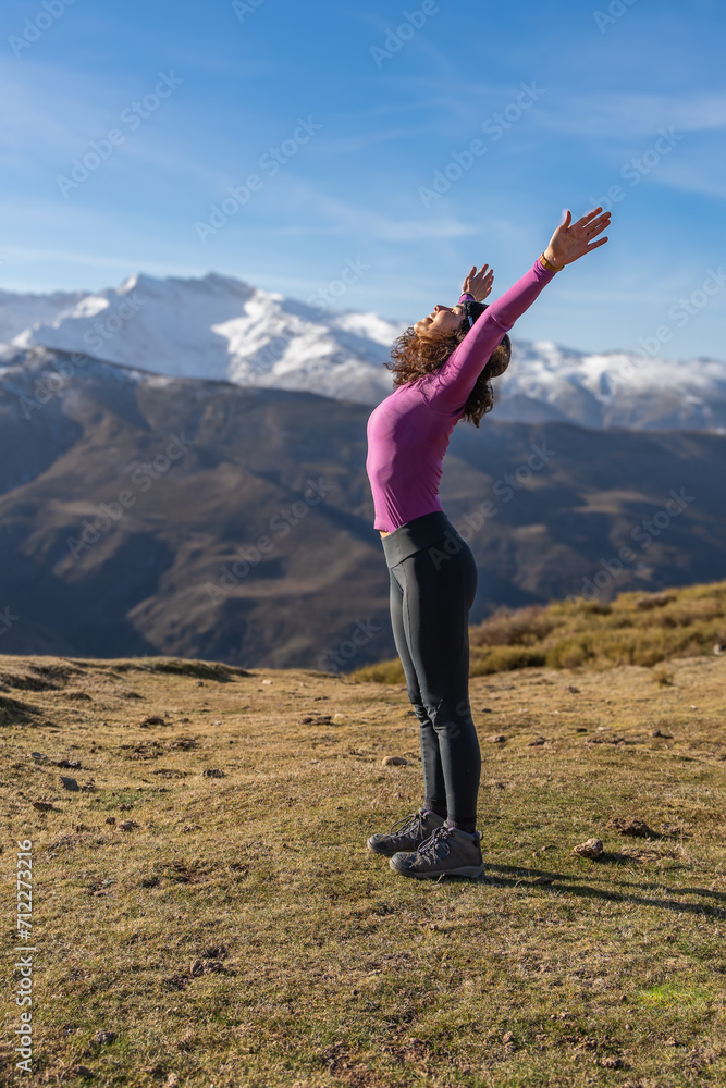 Mountain Top Sun Salutation in Tadasana Pose Mountain Top Sun Salutation in Tadasana Pose