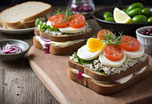 Danish open-faced sandwich with fish