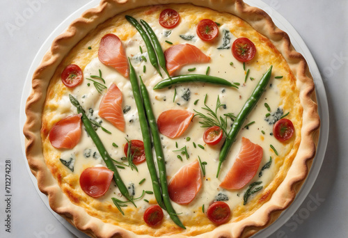 Savory French Tart with Salmon, Green Beans, and Gruyere