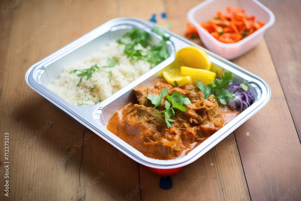 frozen rogan josh ready meal in a plastic tray frozen rogan josh ready meal in a plastic tray