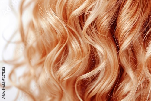 Close up shot of isolated shampoo lathered blond curly hair on a white background