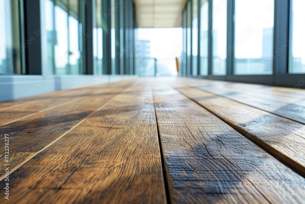 Laminated floor by glass doors as interior backdrop or printed card Laminated floor by glass doors as interior backdrop or printed card