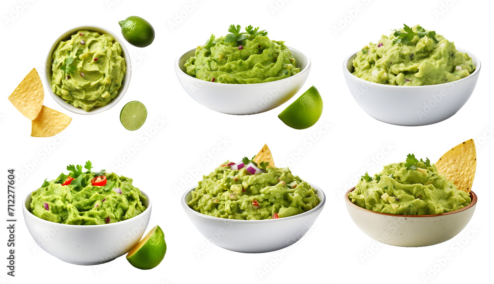 guacamole isolated on a transparent PNG background, white background, Generative Ai guacamole isolated on a transparent PNG background, white background, Generative Ai