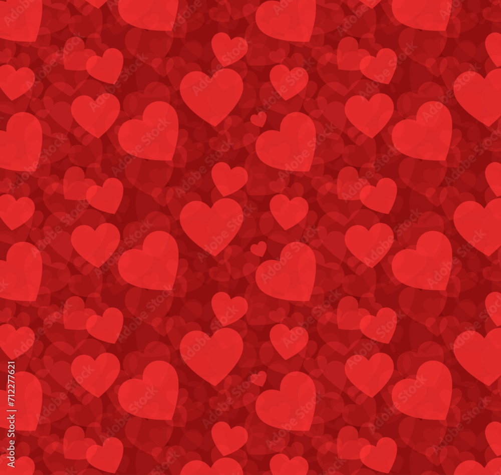 Romantic Red Hearts Seamless Pattern. Romantic Hearts Background. Valentine's Day Love Pattern Vector. Romantic Red Hearts Seamless Pattern. Romantic Hearts Background. Valentine's Day Love Pattern Vector.