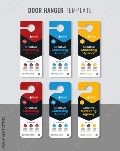 Corporate business door hanger template 