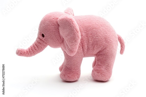pink toy elephant isolated on white © LimeSky