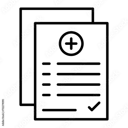  Medical Report line icon