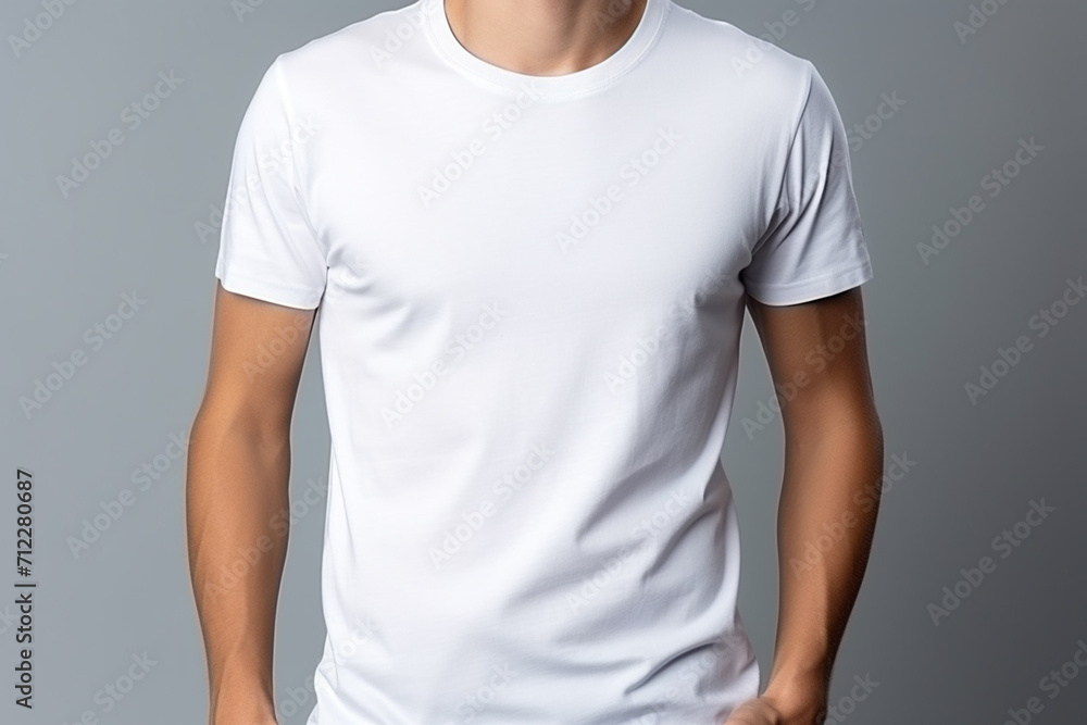 Woman in White Tshirt Mockup created with Generative AI Woman in White Tshirt Mockup created with Generative AI