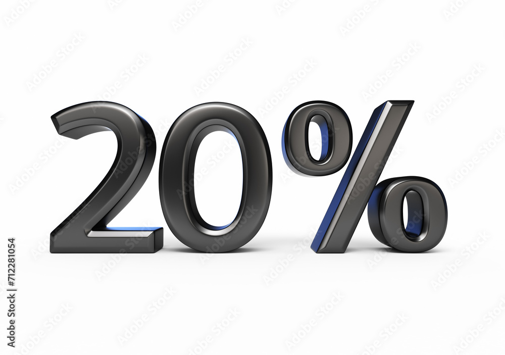 Twenty percent black render (isolated on white and clipping path)
Twenty percent black render (isolated on white and clipping path)