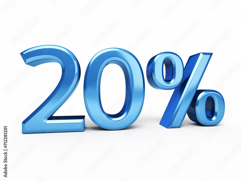 Twenty percent blue render (isolated on white and clipping path)
Twenty percent blue render (isolated on white and clipping path)