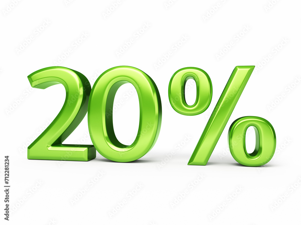 Twenty percent green render (isolated on white and clipping path)
Twenty percent green render (isolated on white and clipping path)