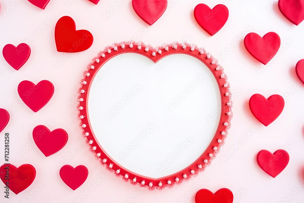 Romantic concept: Valentine's Day composition with heart shaped copy space