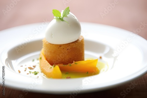 squash and carrot soup with a dollop of sour cream