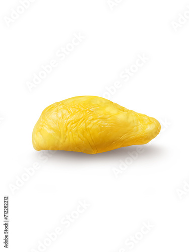 a tropical fruit, King of fruits Black Thorn Durian pulps in isolated white background