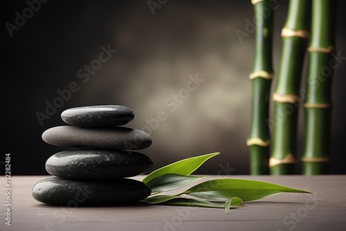 Zen stones and bamboo