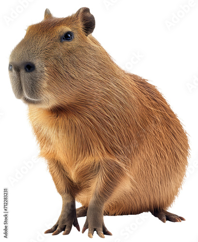 A capybara isolated on a white background