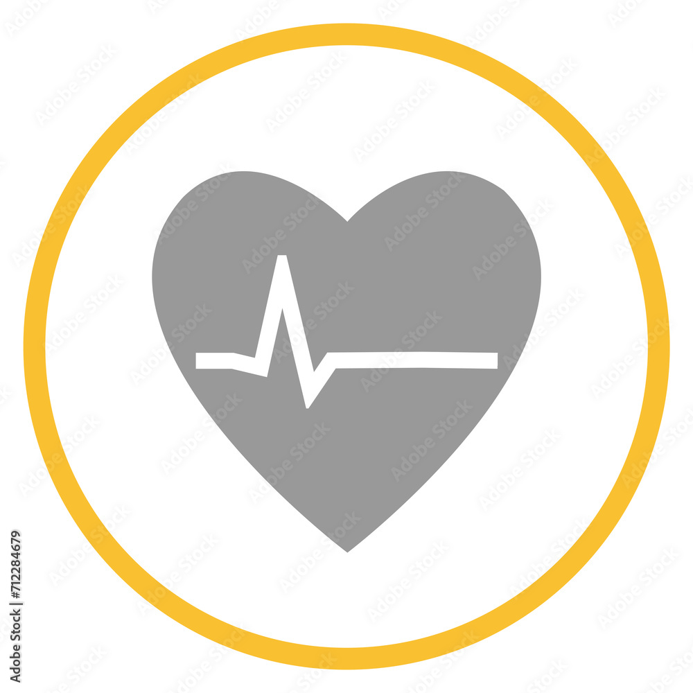 Button grau orange mit Herz Icon: Gesundheit Button grau orange mit Herz Icon: Gesundheit