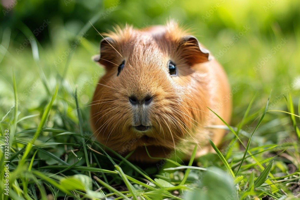 A cute guinea pig enjoying a sunny day. A cute guinea pig enjoying a sunny day.