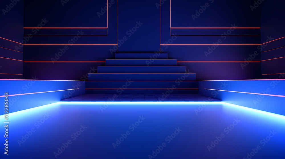 Fototapeta premium Modern round product advertising podium, booth, stage, product background, promotional event background