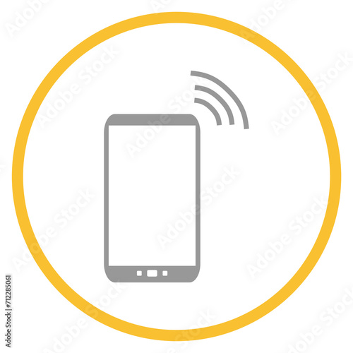 Button grau orange mit Smartphone Icon: Senden