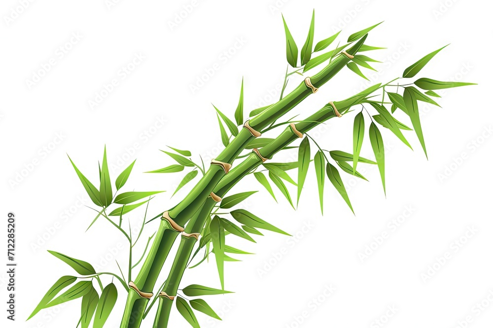 Obraz premium Bamboo branches isolated on white