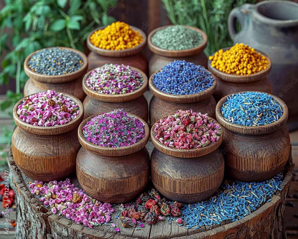 Fototapeta premium Preparation and storage of herbal medicines