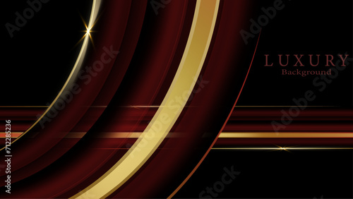 Illustration luxury  red and gold modern graphic design for wallpaper  banner. Futuristic technology concept.