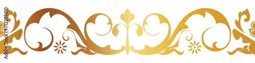 abstract floral border seamless golden paper border woodcarving decorative pattern