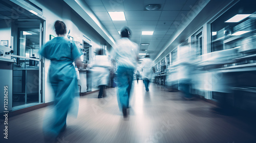 Long exposure blurred motion of medical doctors