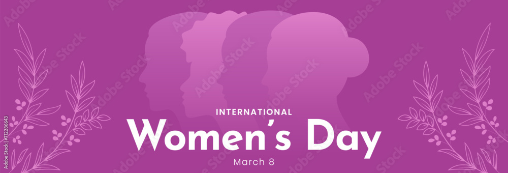 Naklejka premium International Womens Day concept design. March 8. Text happy women's day. Vector illustration