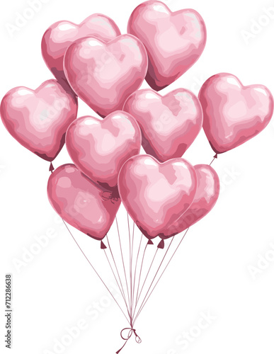 Watercolor festive illustration of pink red union isolated on white background.