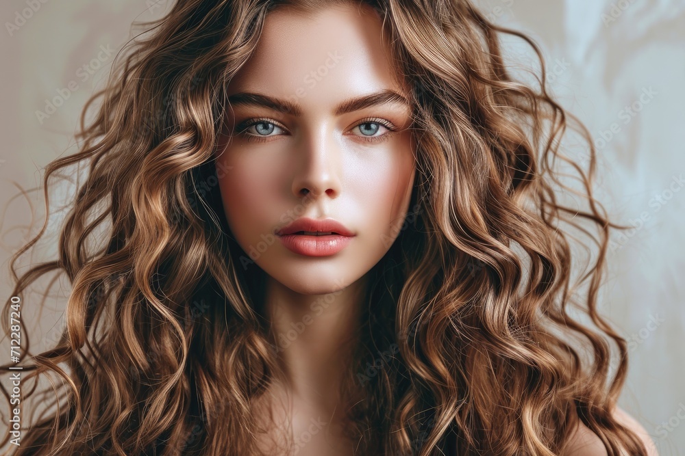 Model with beautiful wavy hair coloring toning shatush and balayash Model with beautiful wavy hair coloring toning shatush and balayash