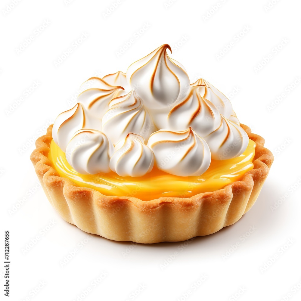 Delicious Lemon Meringue Pie isolated on white background Delicious Lemon Meringue Pie isolated on white background